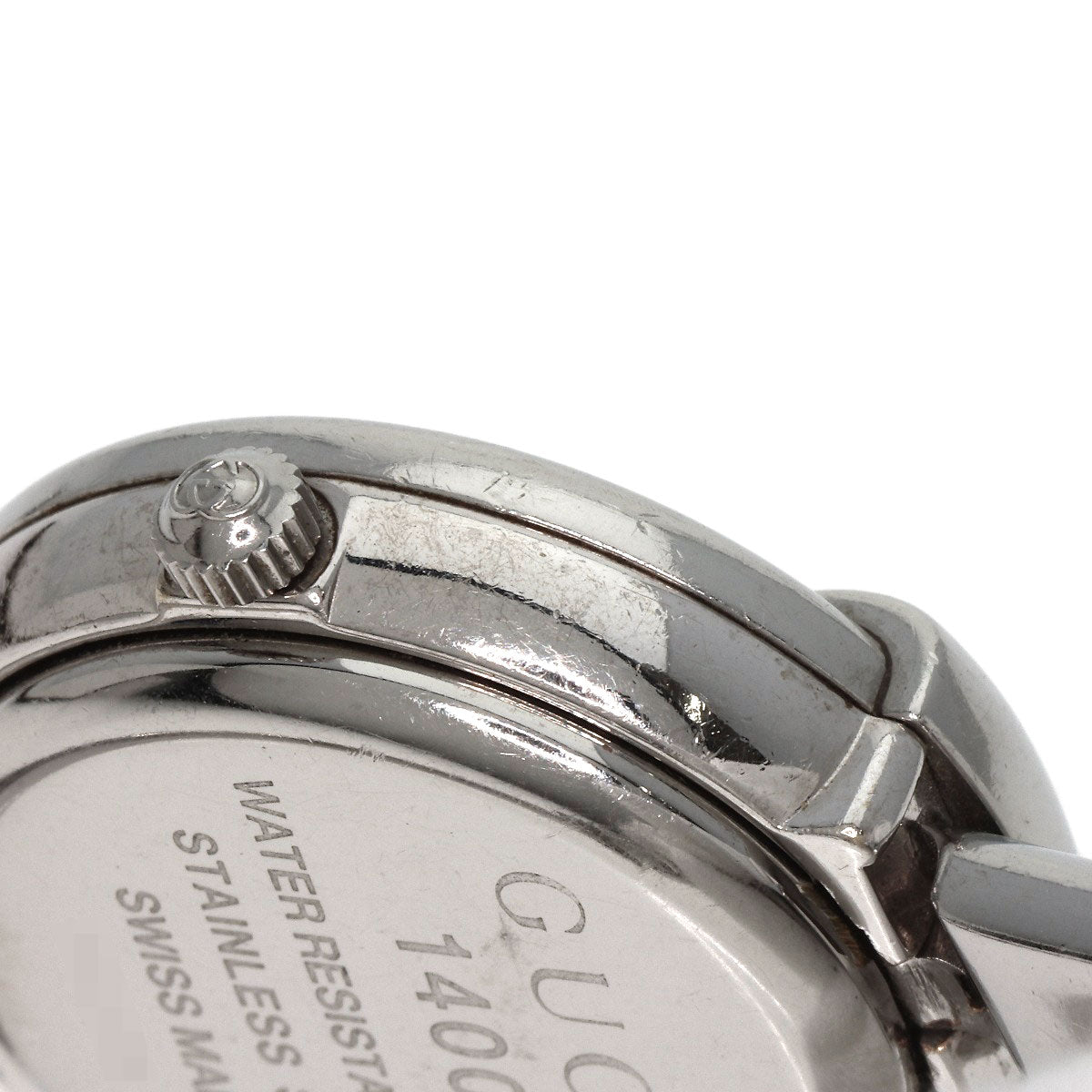 GUCCI Watches Quartz 1400L Stainless Steel , Stainless Steel Silver round face bangle black dial Women Used