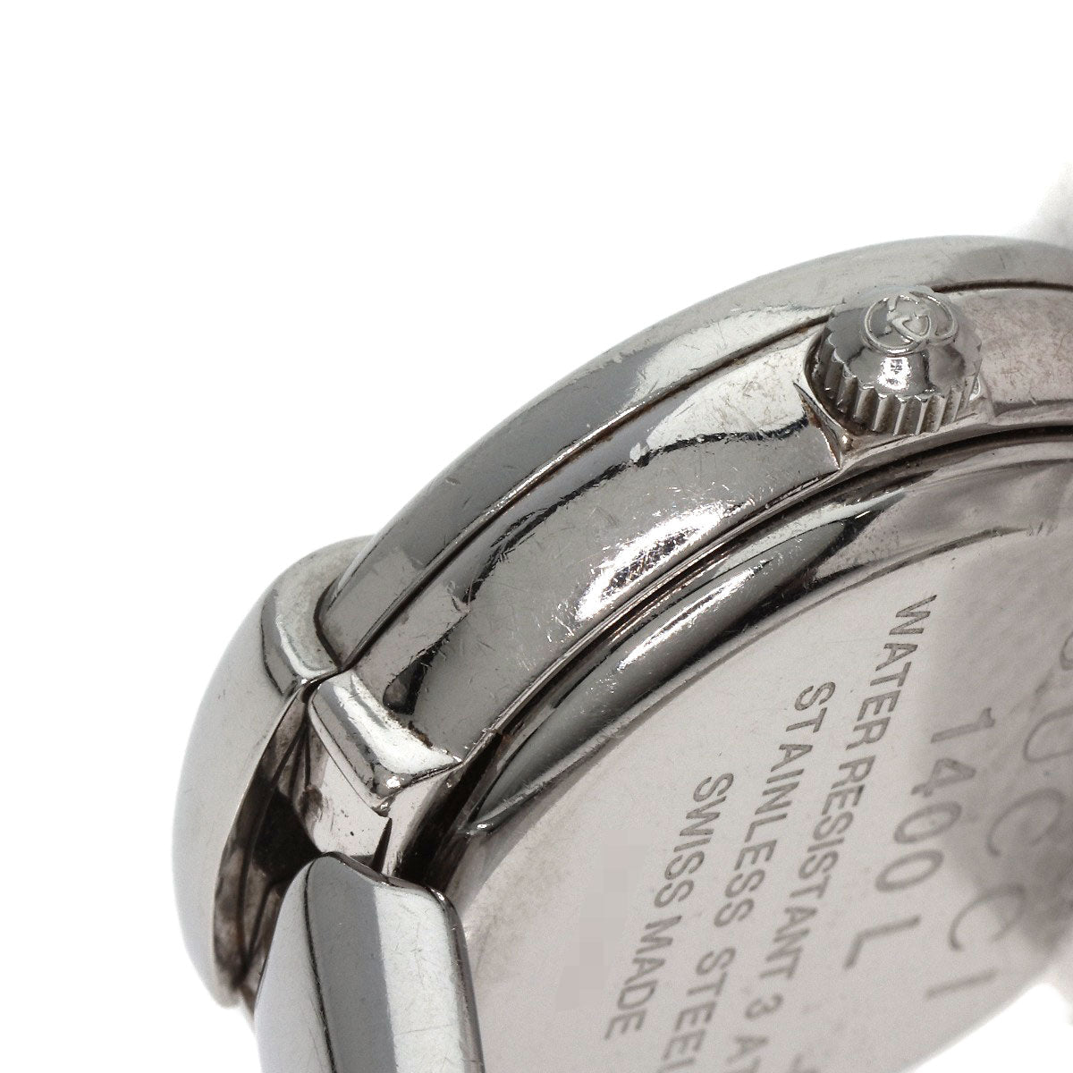 GUCCI Watches Quartz 1400L Stainless Steel , Stainless Steel Silver round face bangle black dial Women Used