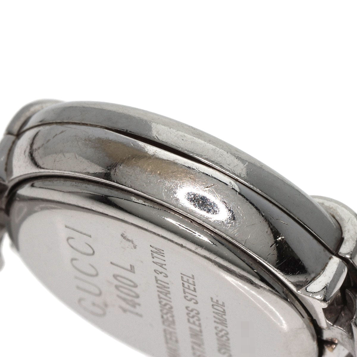 GUCCI Watches Quartz 1400L Stainless Steel , Stainless Steel Silver round face bangle black dial Women Used