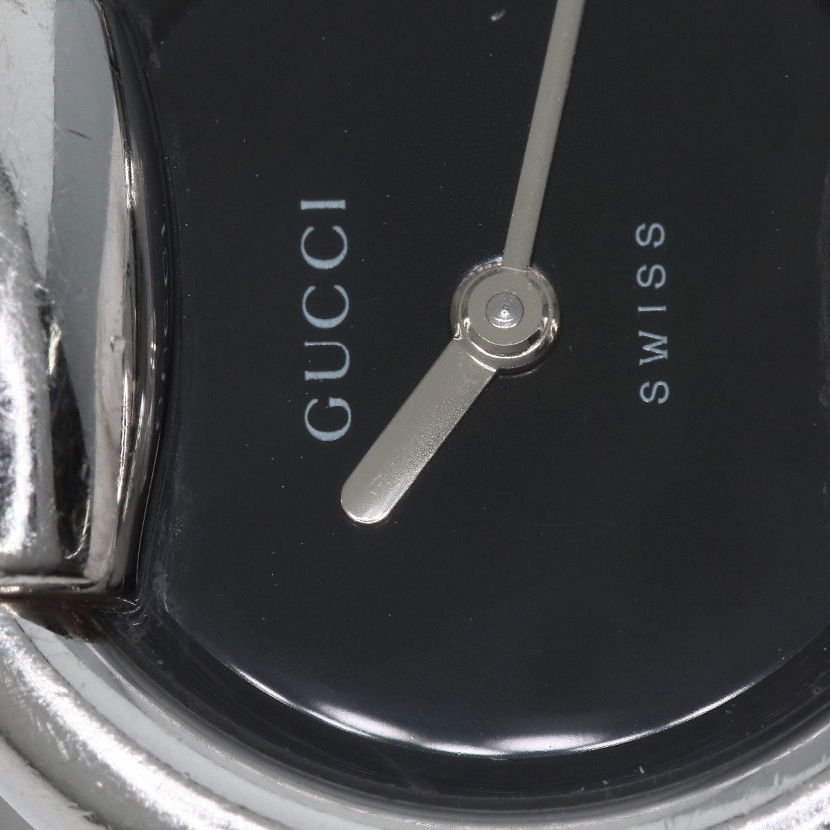GUCCI Watches Quartz 1400L Stainless Steel , Stainless Steel Silver round face bangle black dial Women Used
