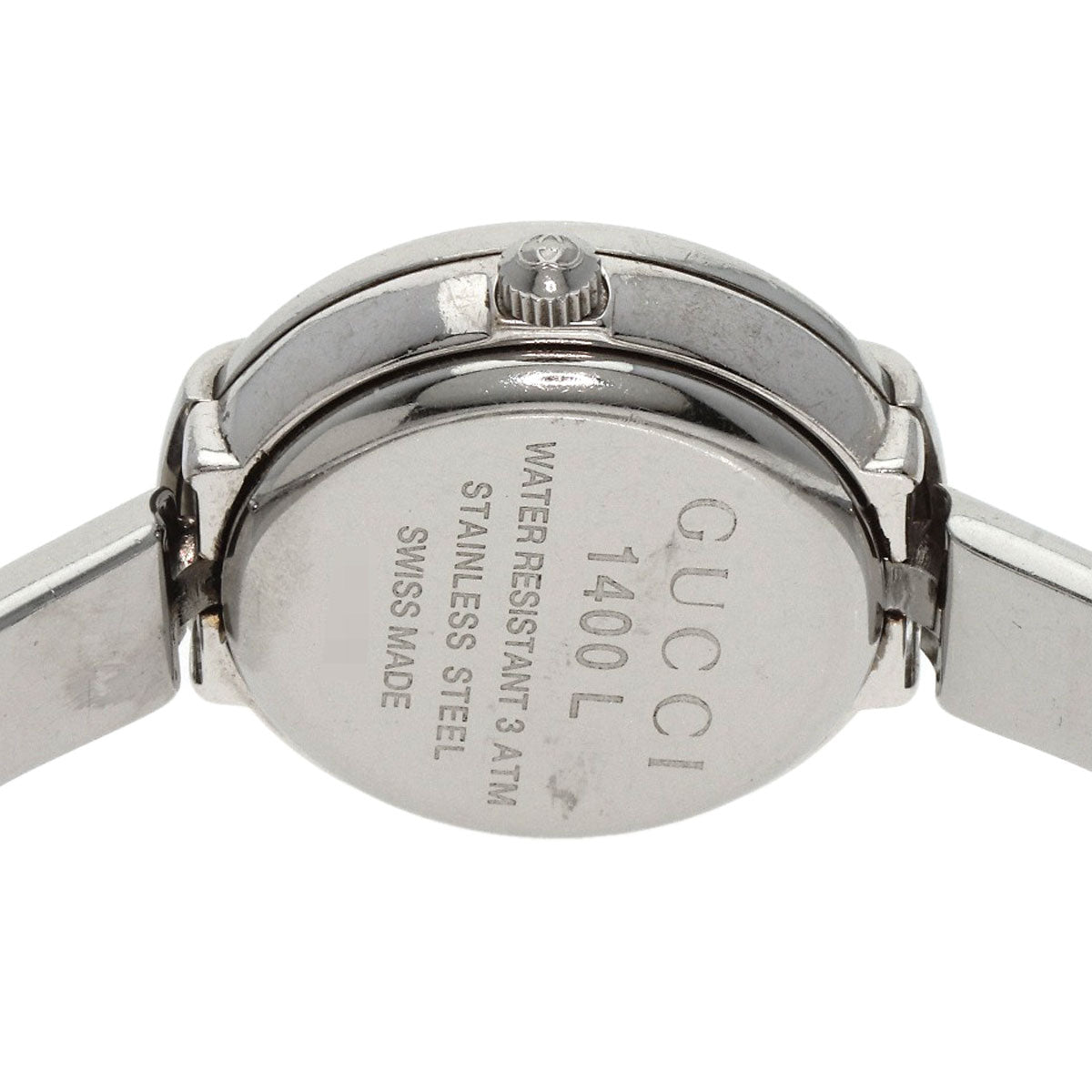 GUCCI Watches Quartz 1400L Stainless Steel , Stainless Steel Silver round face bangle black dial Women Used