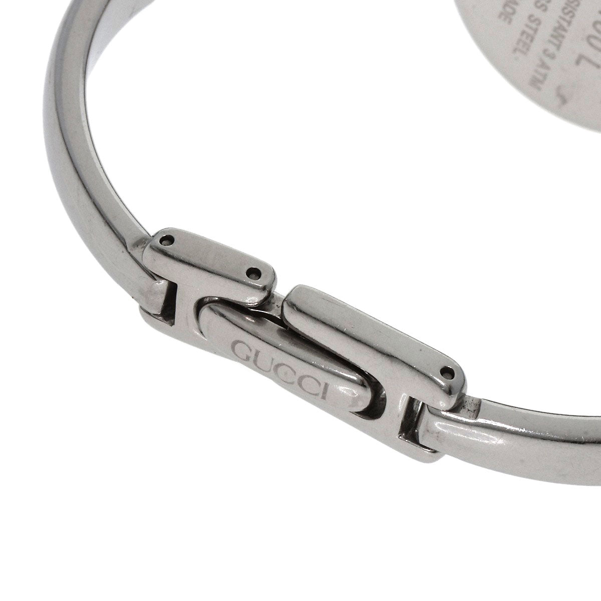GUCCI Watches Quartz 1400L Stainless Steel , Stainless Steel Silver round face bangle black dial Women Used