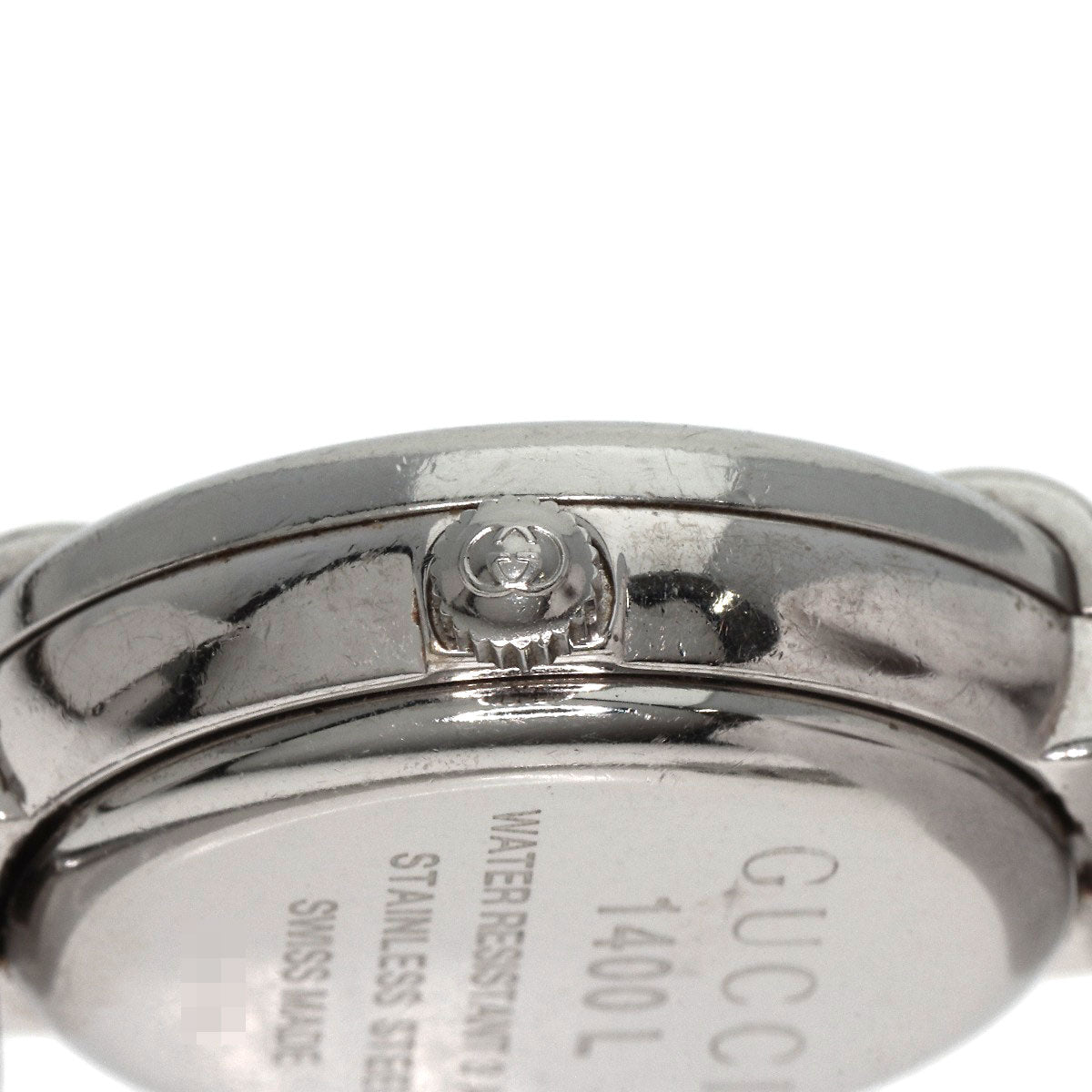 GUCCI Watches Quartz 1400L Stainless Steel , Stainless Steel Silver round face bangle black dial Women Used