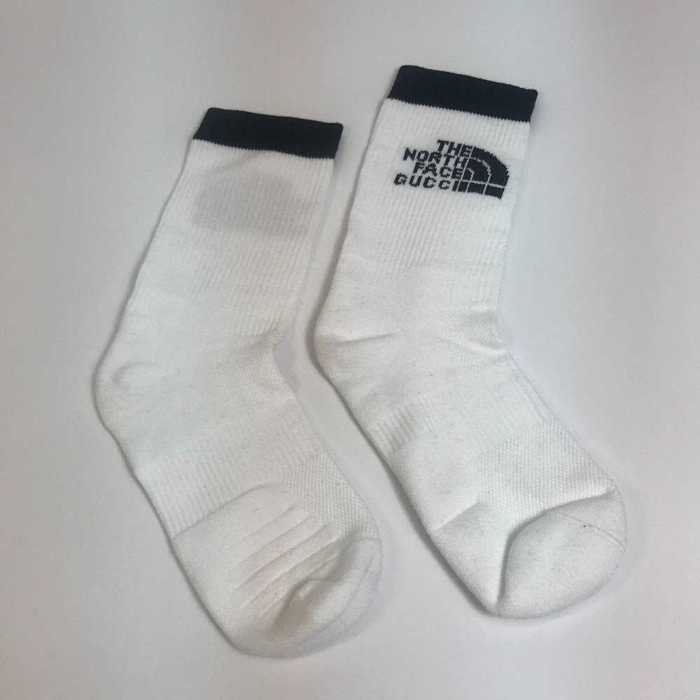 GUCCI socks 4G492 cotton white the north face north face collaboration mens M Used