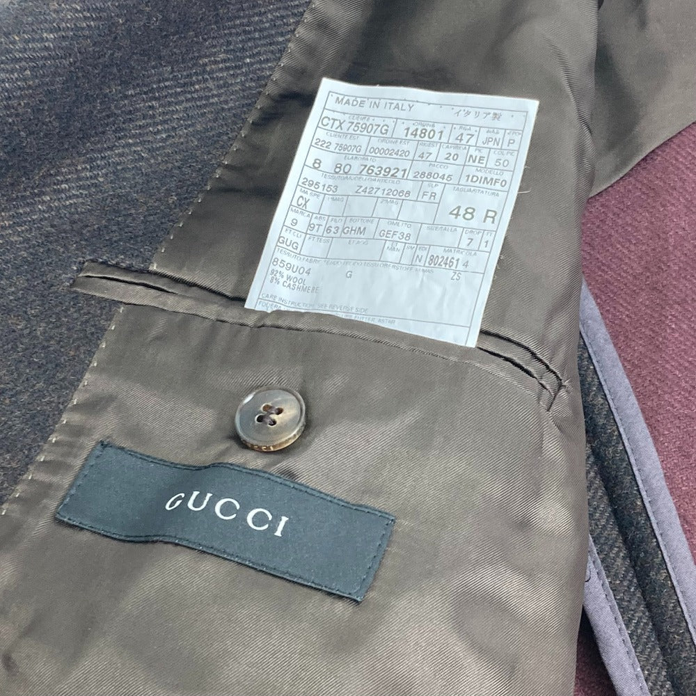 GUCCI Jacket wool Brown apparel tailored 48