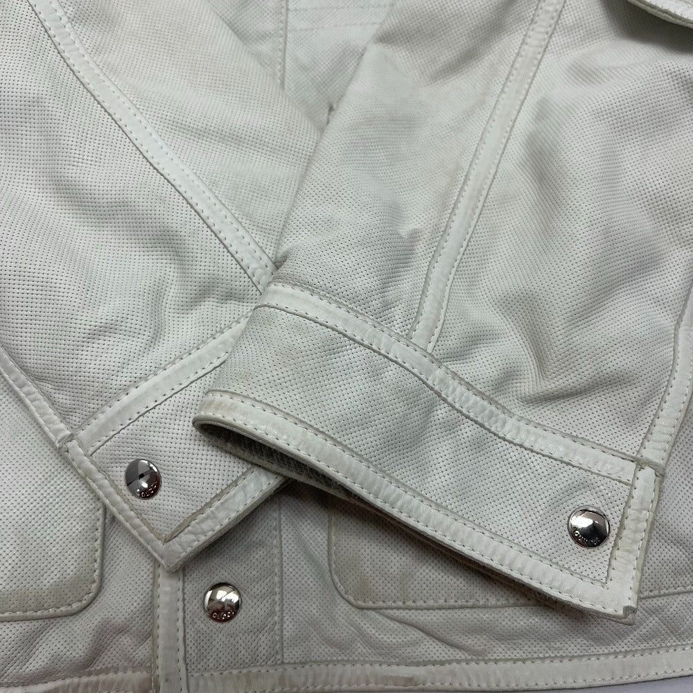 GUCCI Jacket leather white apparel punching mens 50 Used
