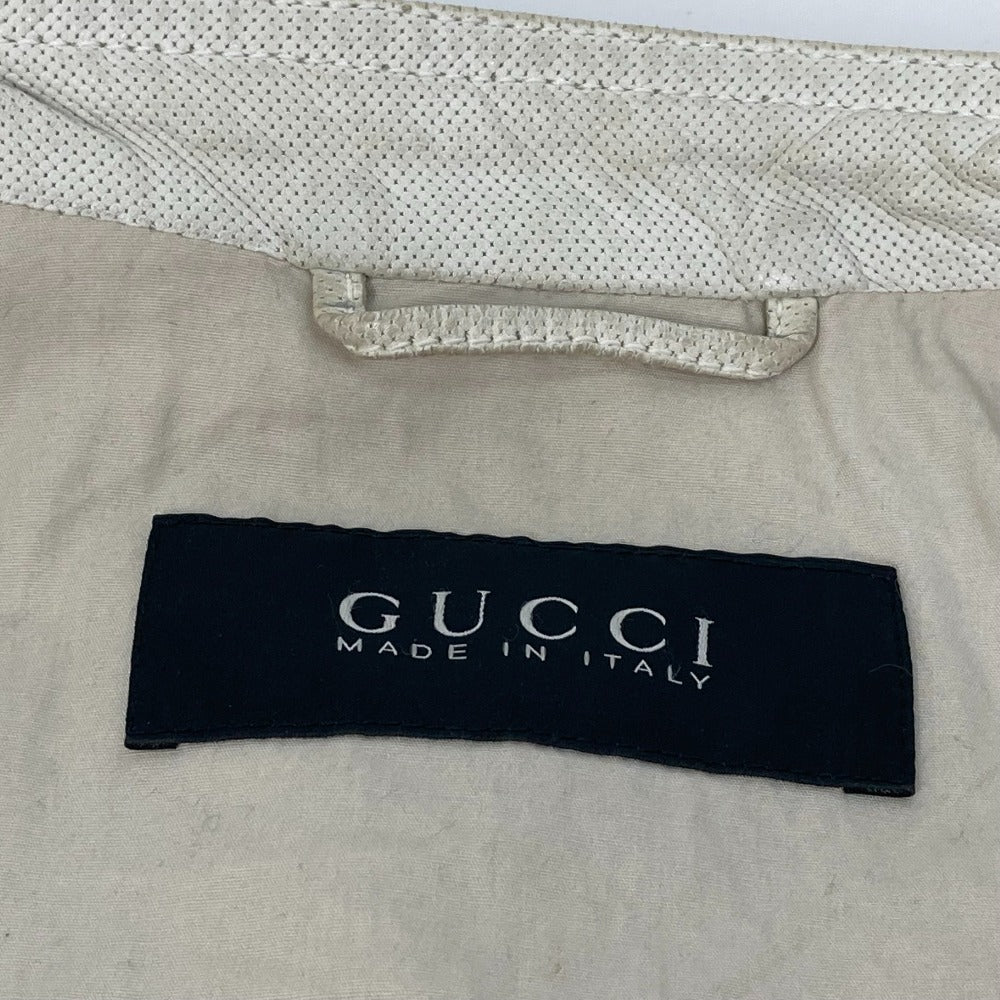 GUCCI Jacket leather white apparel punching mens 50 Used