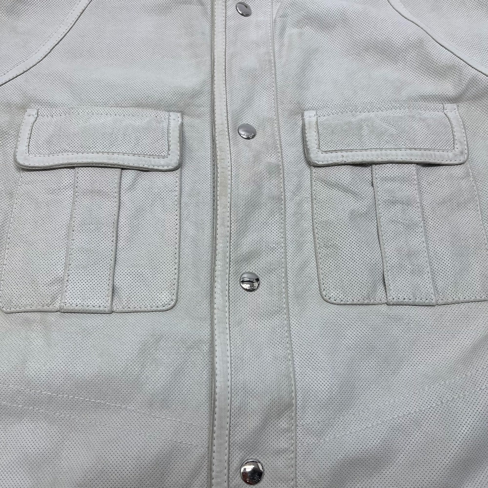 GUCCI Jacket leather white apparel punching mens 50 Used