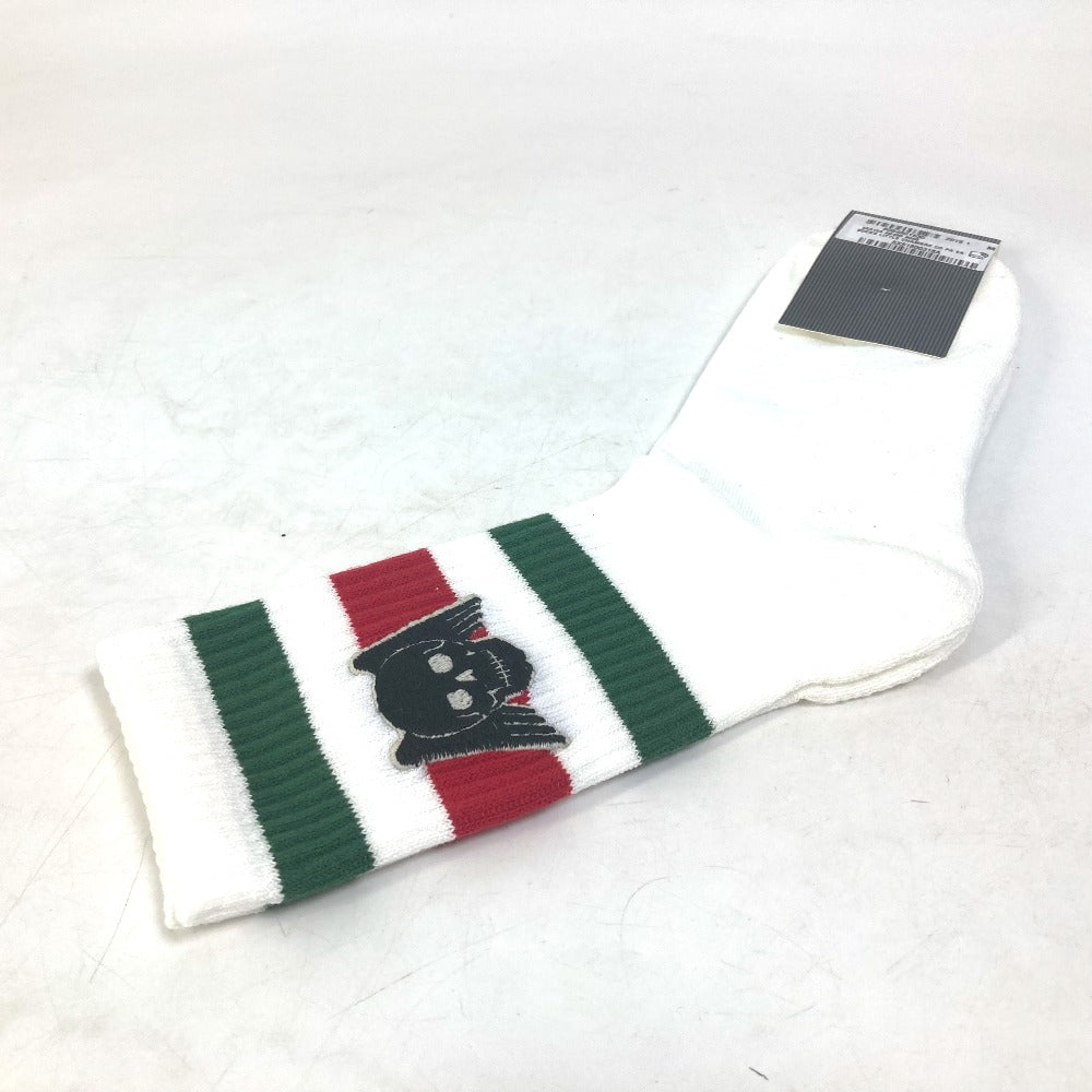GUCCI socks 553123 cotton white Pair set wing skull mens M Used