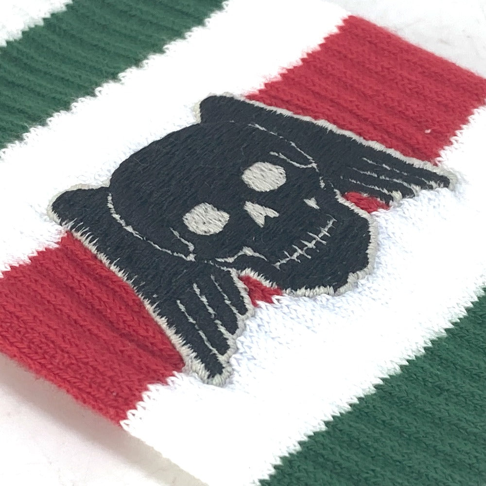 GUCCI socks 553123 cotton white Pair set wing skull mens M Used