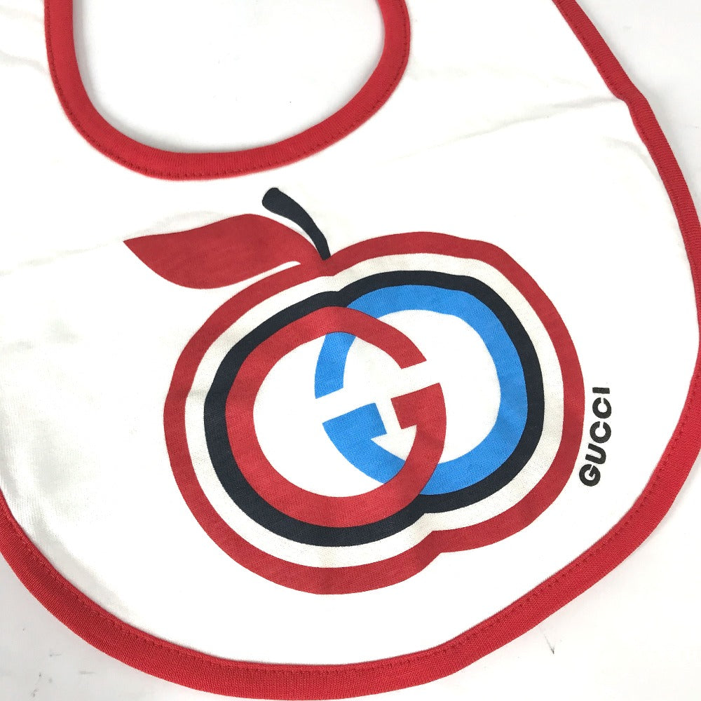 GUCCI Other fashion goods 666440 cotton white baby baby baby GG Apple Bib Bib