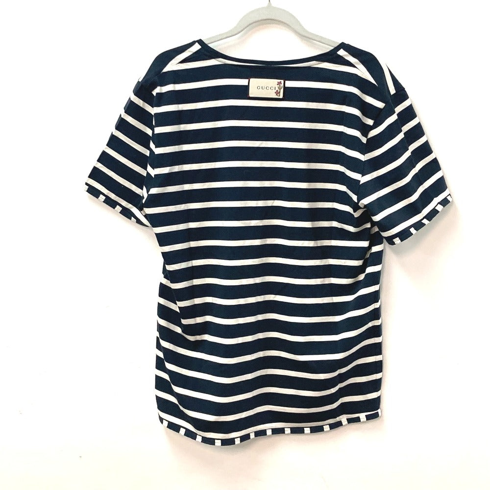 GUCCI Short sleeve T-shirt 574931 cotton Navy border mens S Used