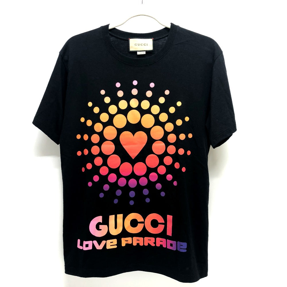GUCCI Short sleeve T-shirt cotton black Heart dot mens XS Used