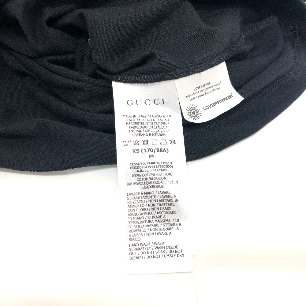 GUCCI Short sleeve T-shirt cotton black Heart dot mens XS Used