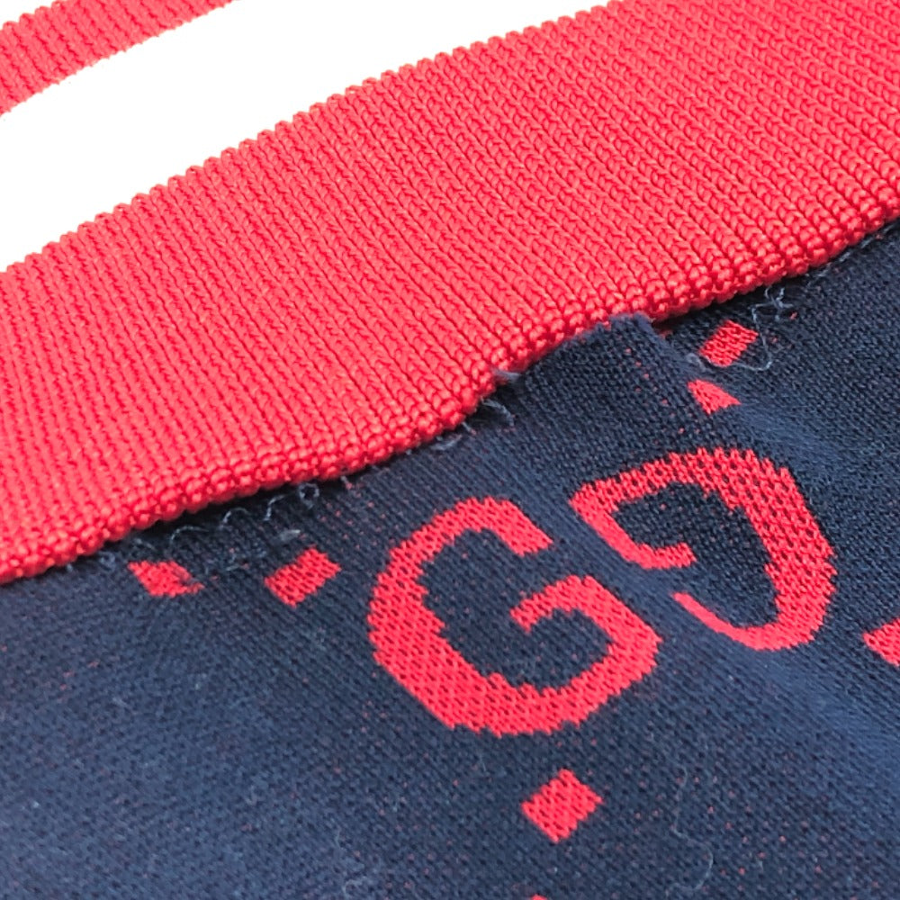 GUCCI Jacket 496919 cotton Navy GG Jacquard All-Over Print Truck mens ‚l Used