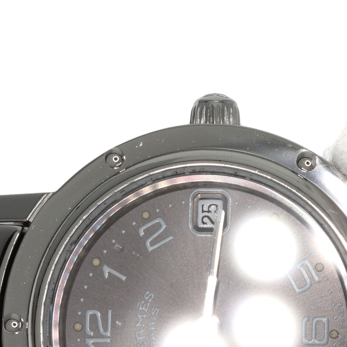 HERMES Watches Quartz CL4.210 Stainless Steel , Stainless Steel Silver Clipper gray dial Women Used