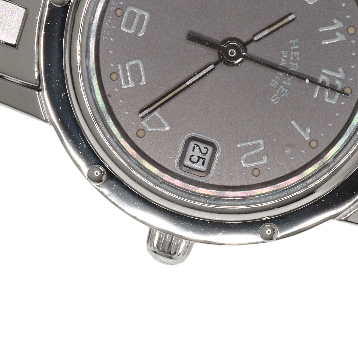 HERMES Watches Quartz CL4.210 Stainless Steel , Stainless Steel Silver Clipper gray dial Women Used