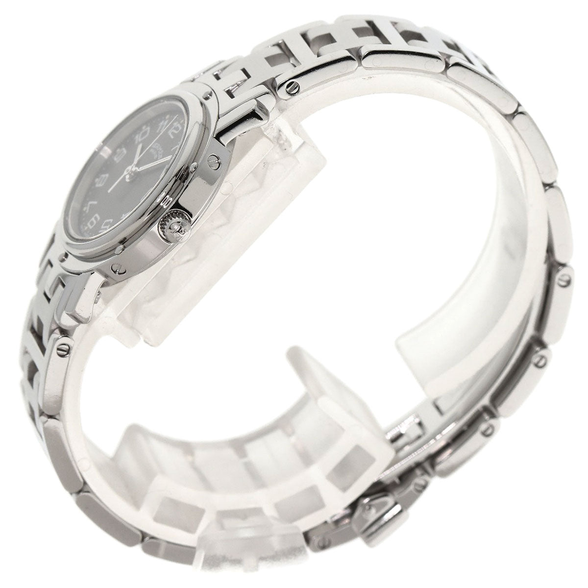 HERMES Watches Quartz CL4.210 Stainless Steel , Stainless Steel Silver Clipper gray dial Women Used