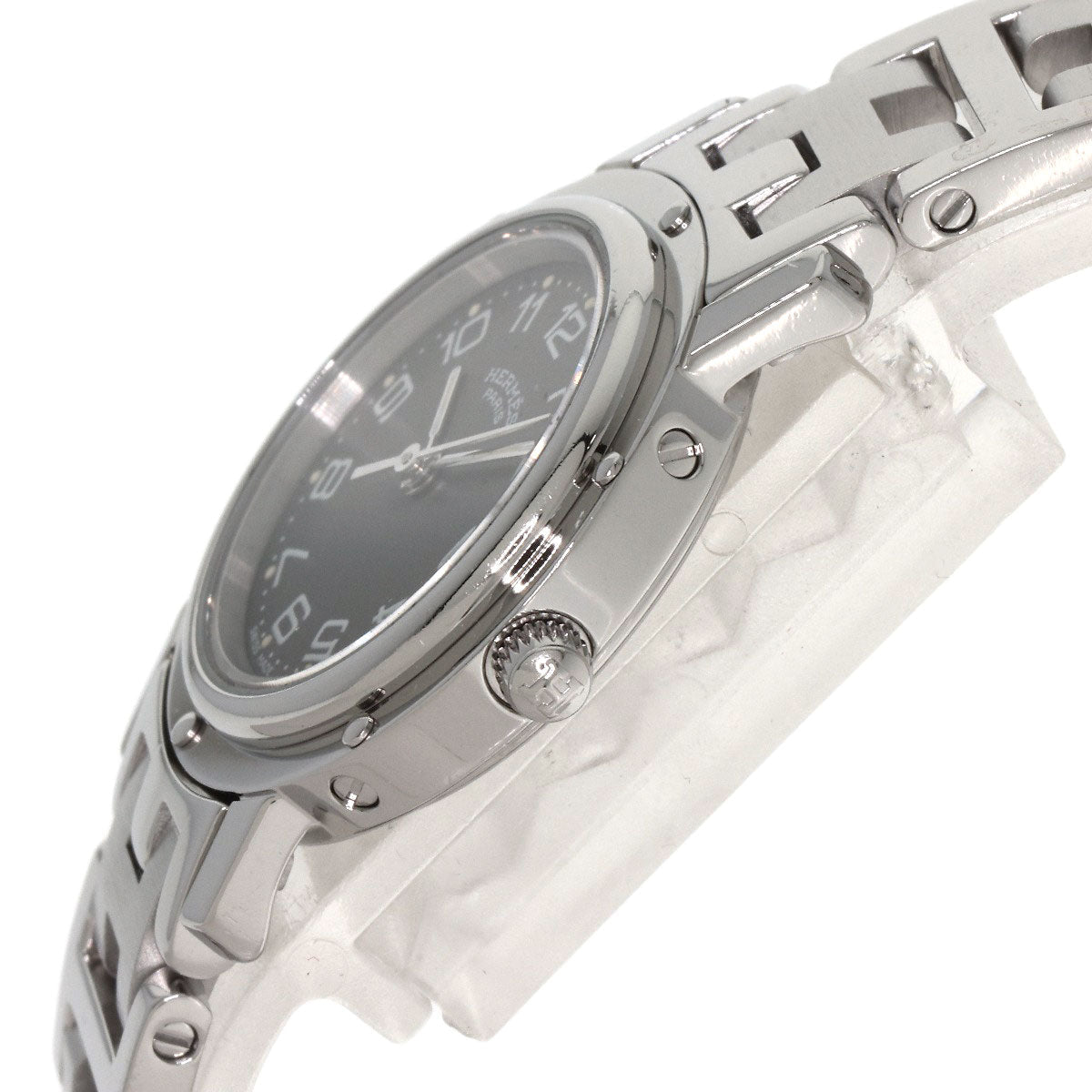 HERMES Watches Quartz CL4.210 Stainless Steel , Stainless Steel Silver Clipper gray dial Women Used