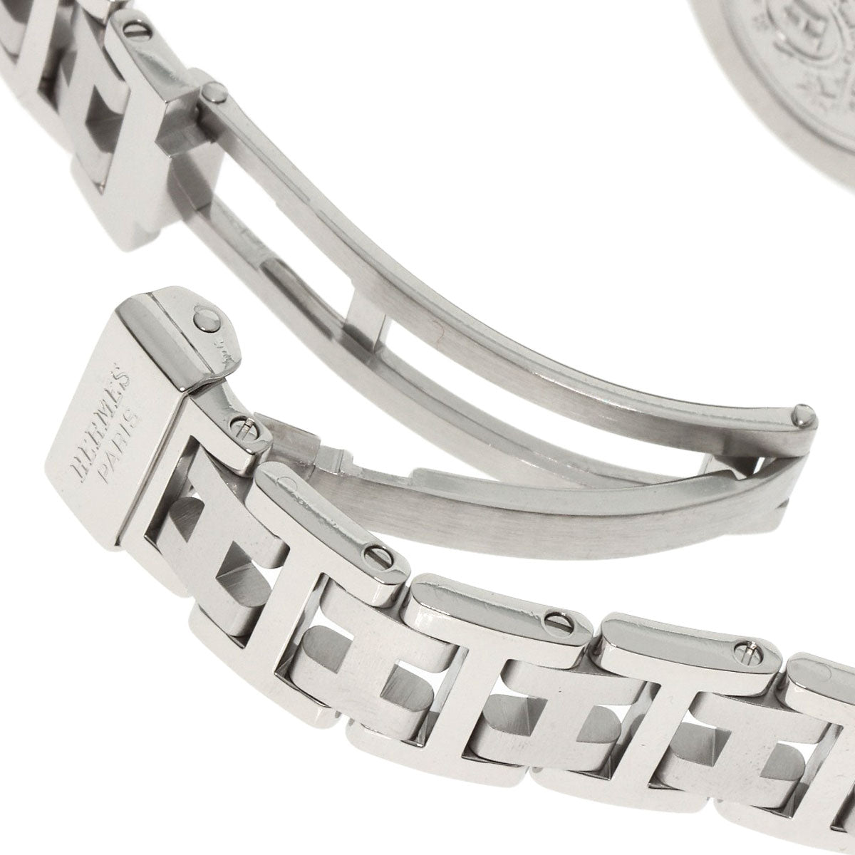 HERMES Watches Quartz CL4.210 Stainless Steel , Stainless Steel Silver Clipper gray dial Women Used