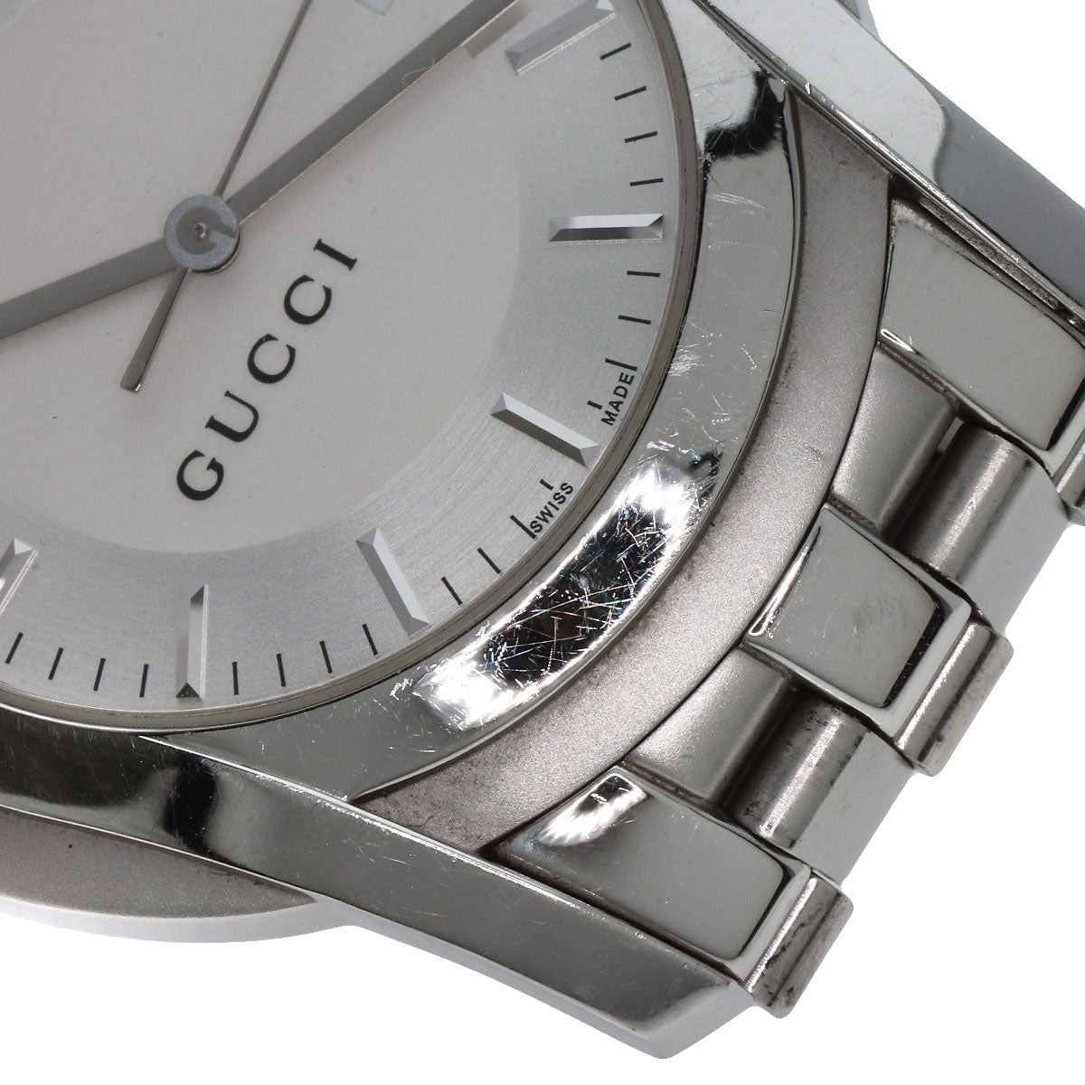 GUCCI Watches Quartz 5500XL Stainless Steel , Stainless Steel Silver Round face Silver dial mens Used