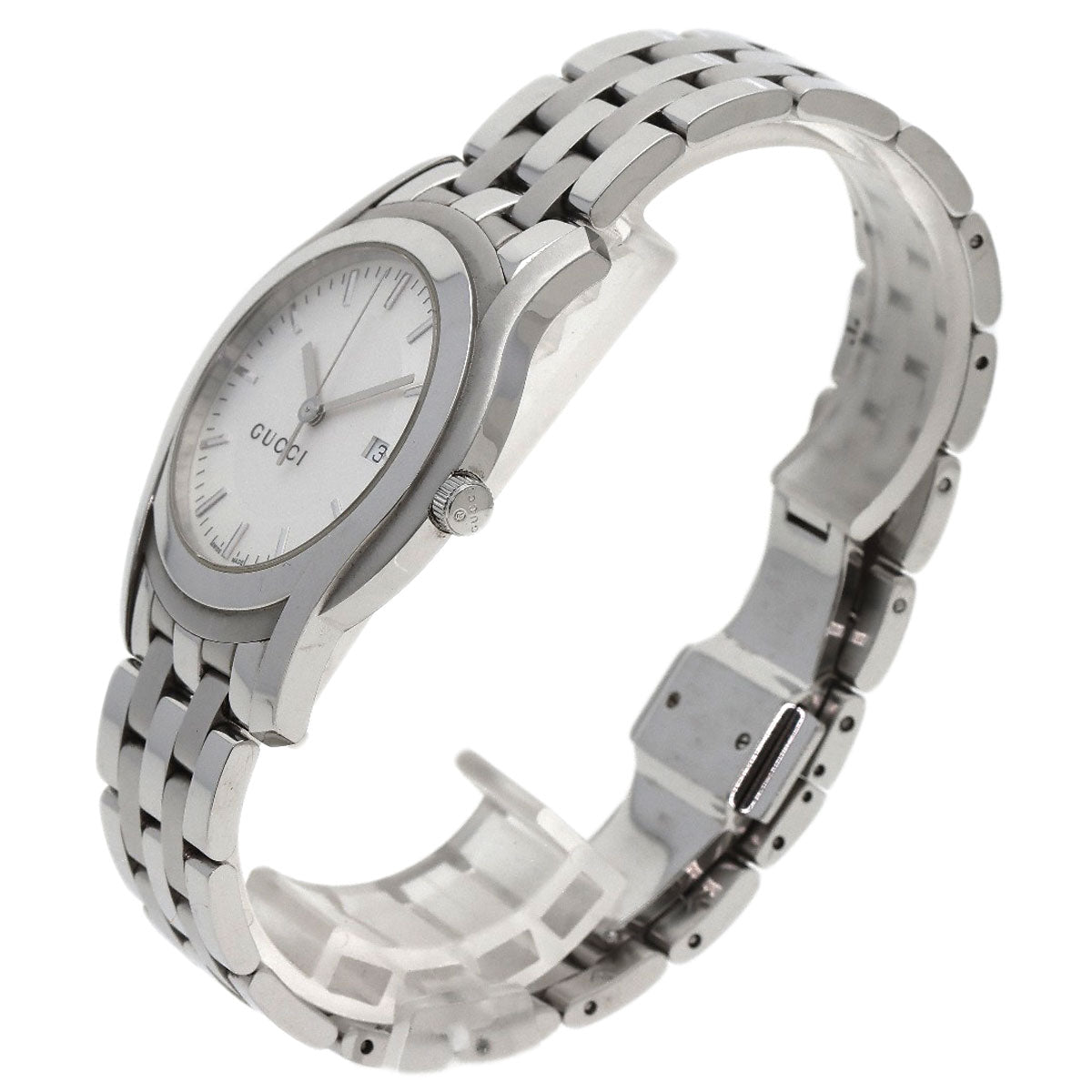 GUCCI Watches Quartz 5500XL Stainless Steel , Stainless Steel Silver Round face Silver dial mens Used