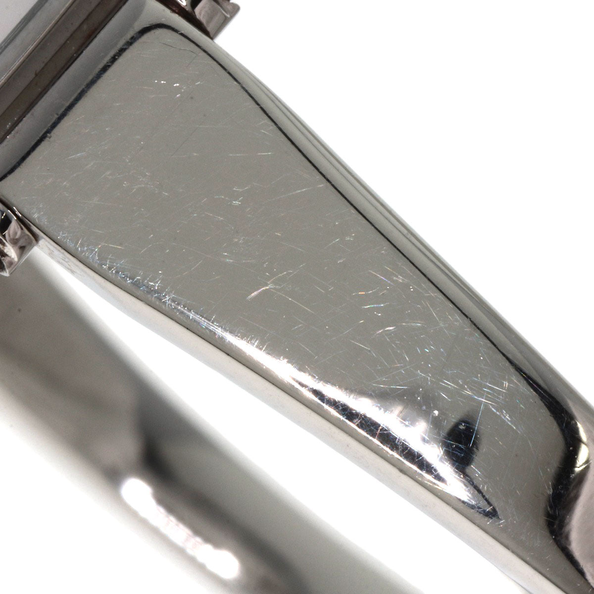 GUCCI Watches Quartz 1500L Stainless Steel , Stainless Steel Silver Square face bangle White shell dial Women Used