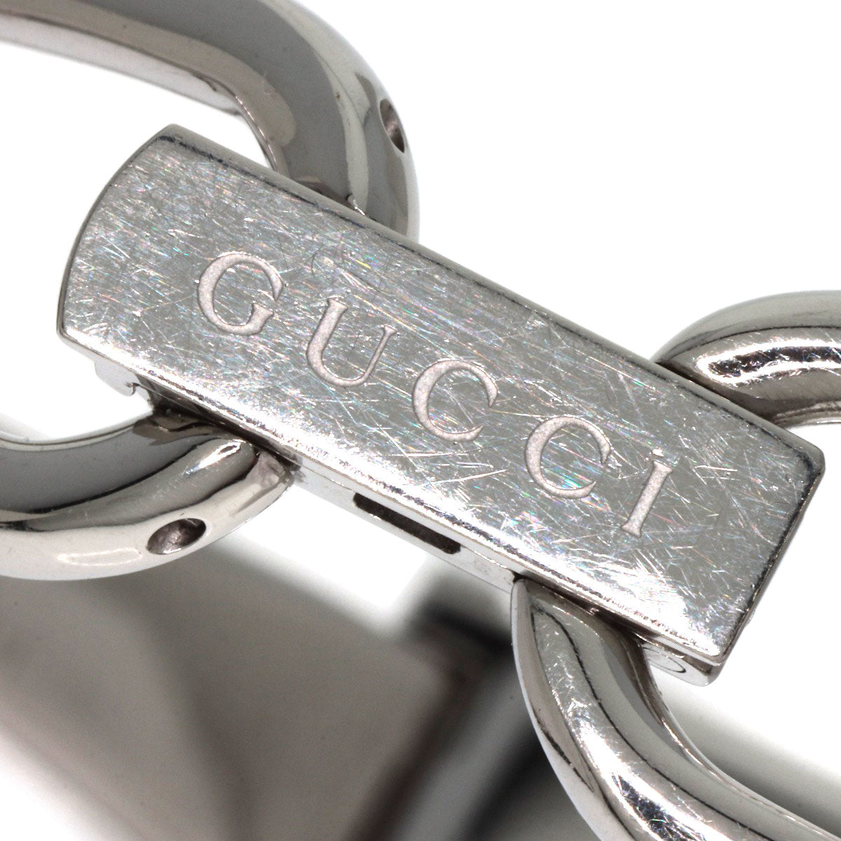 GUCCI Watches Quartz 1500L Stainless Steel , Stainless Steel Silver Square face bangle White shell dial Women Used