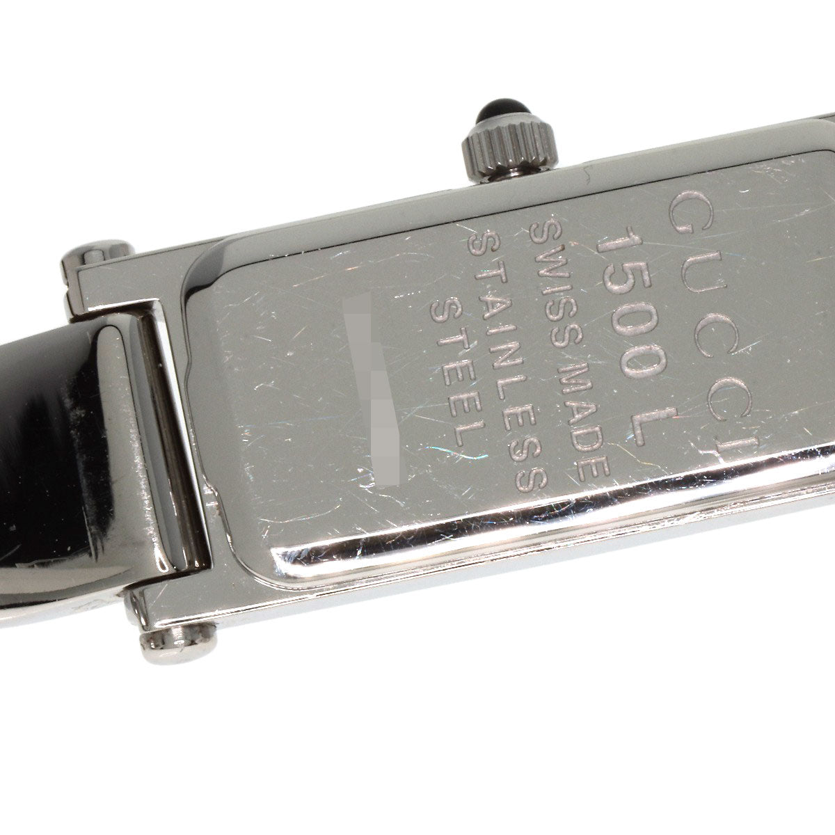 GUCCI Watches Quartz 1500L Stainless Steel , Stainless Steel Silver Square face bangle White shell dial Women Used