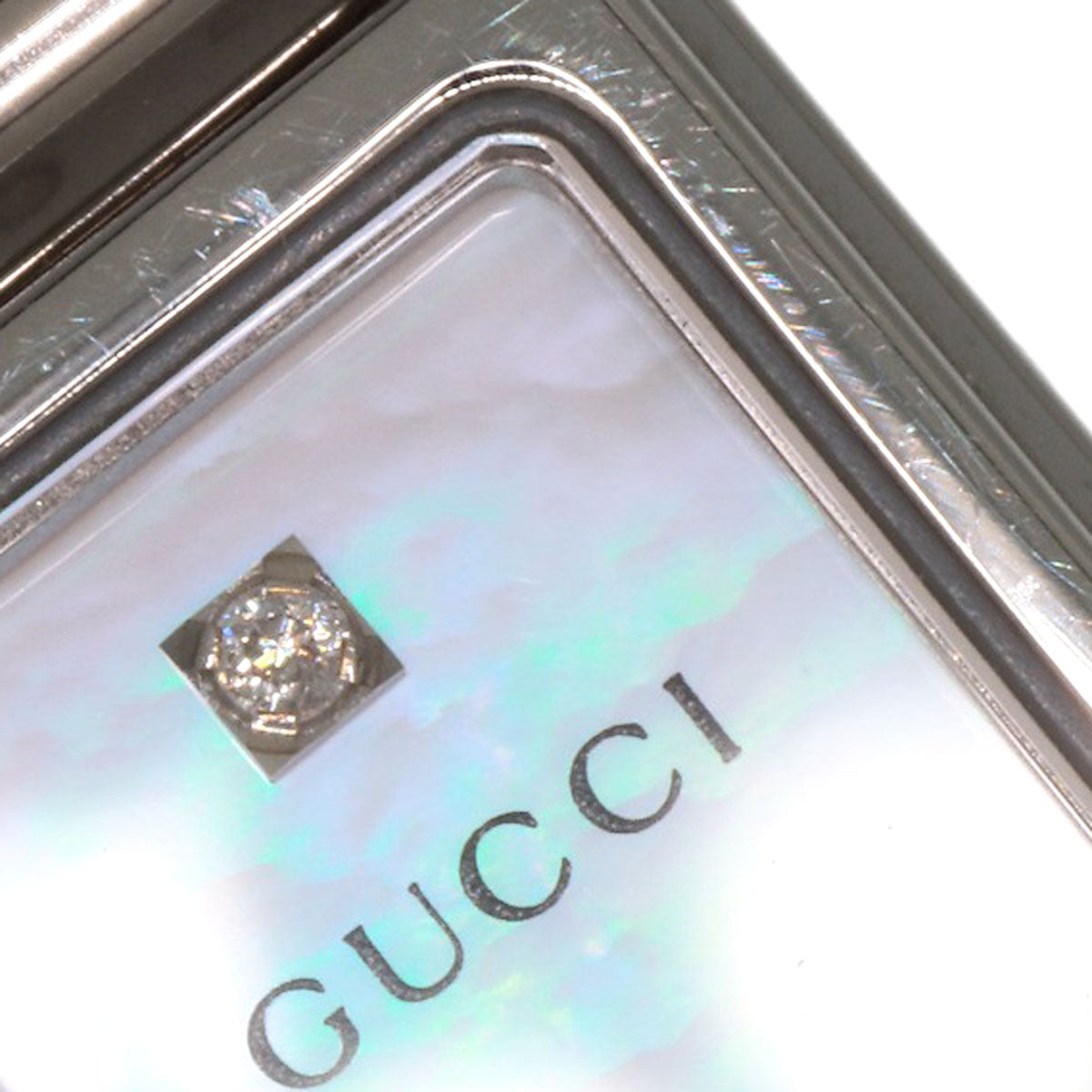 GUCCI Watches Quartz 1500L Stainless Steel , Stainless Steel Silver Square face bangle White shell dial Women Used