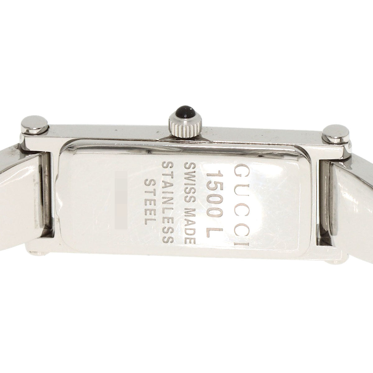 GUCCI Watches Quartz 1500L Stainless Steel , Stainless Steel Silver Square face bangle White shell dial Women Used