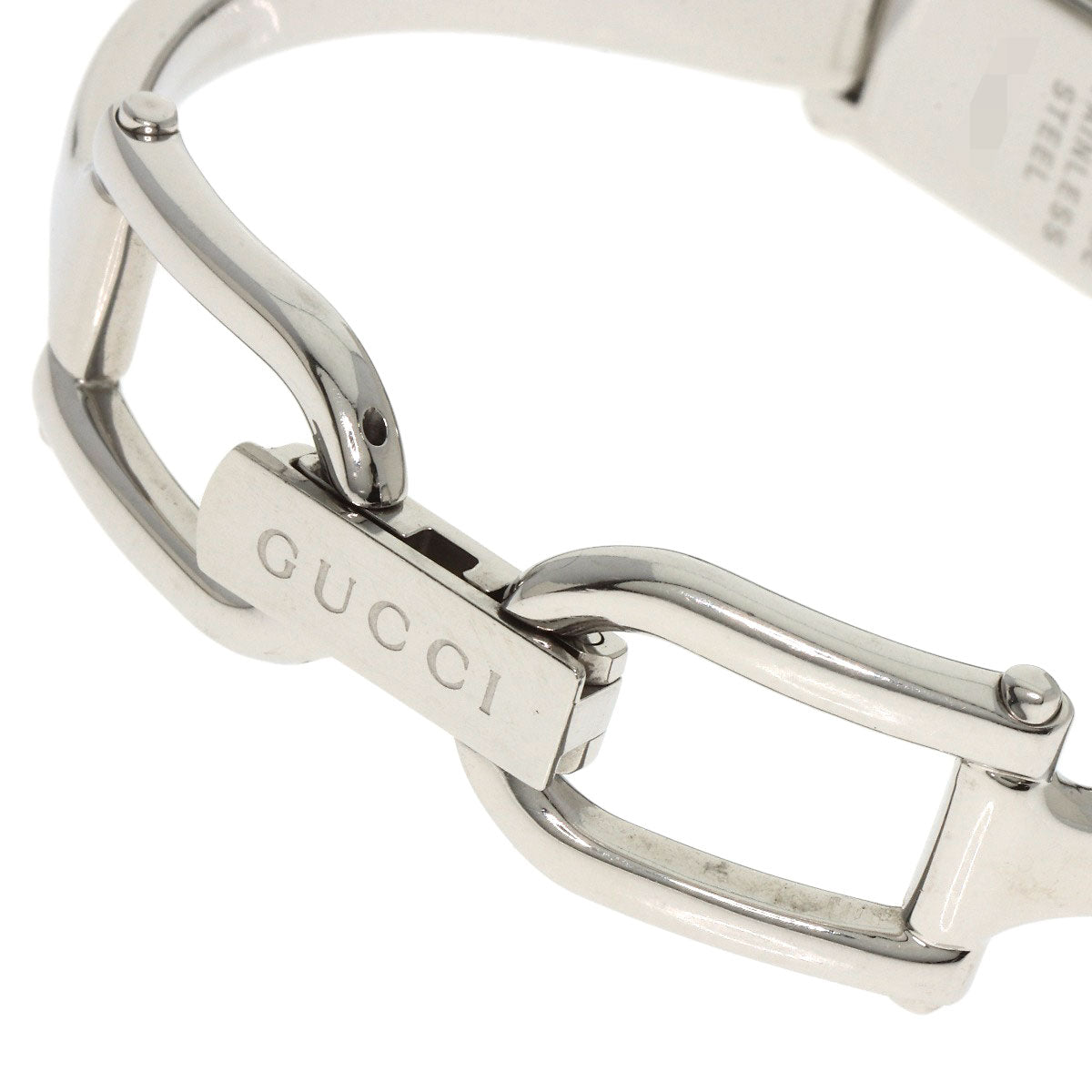 GUCCI Watches Quartz 1500L Stainless Steel , Stainless Steel Silver Square face bangle White shell dial Women Used