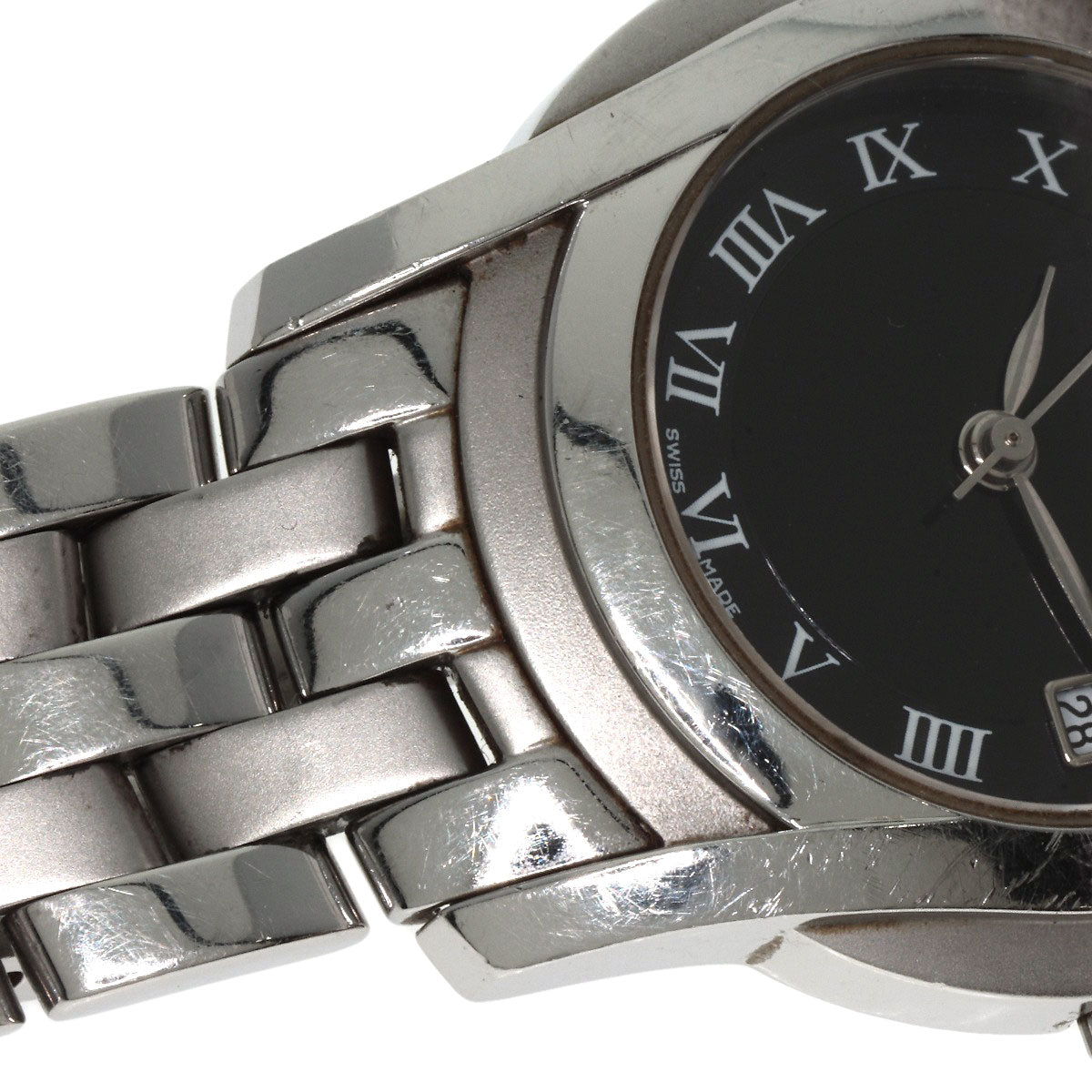 GUCCI Watches Quartz 5500L Stainless Steel , Stainless Steel Silver Round face black dial Women Used