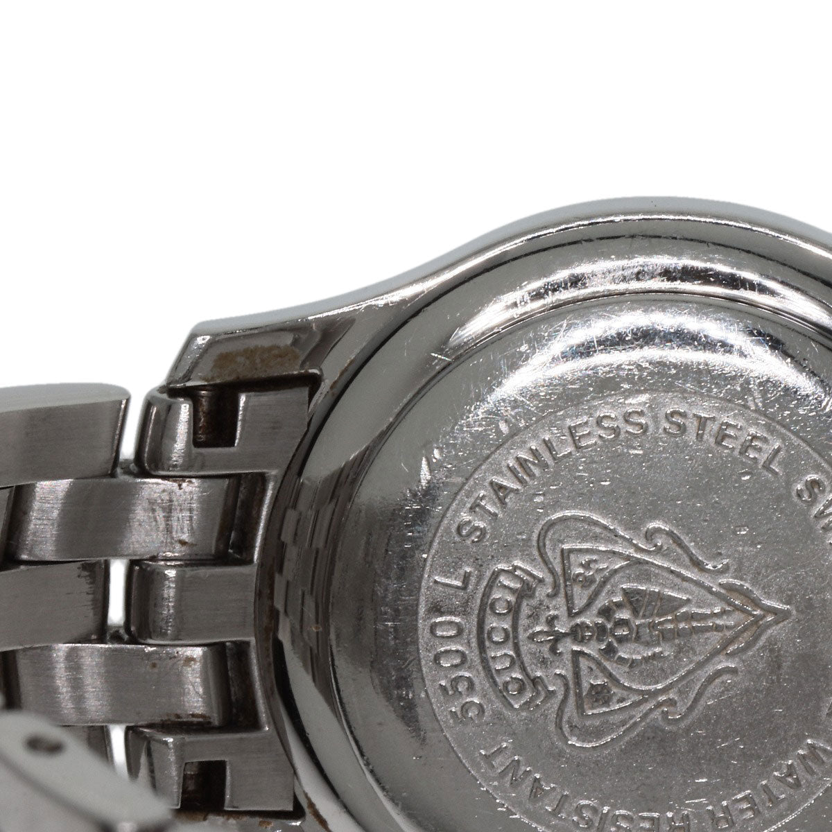 GUCCI Watches Quartz 5500L Stainless Steel , Stainless Steel Silver Round face black dial Women Used