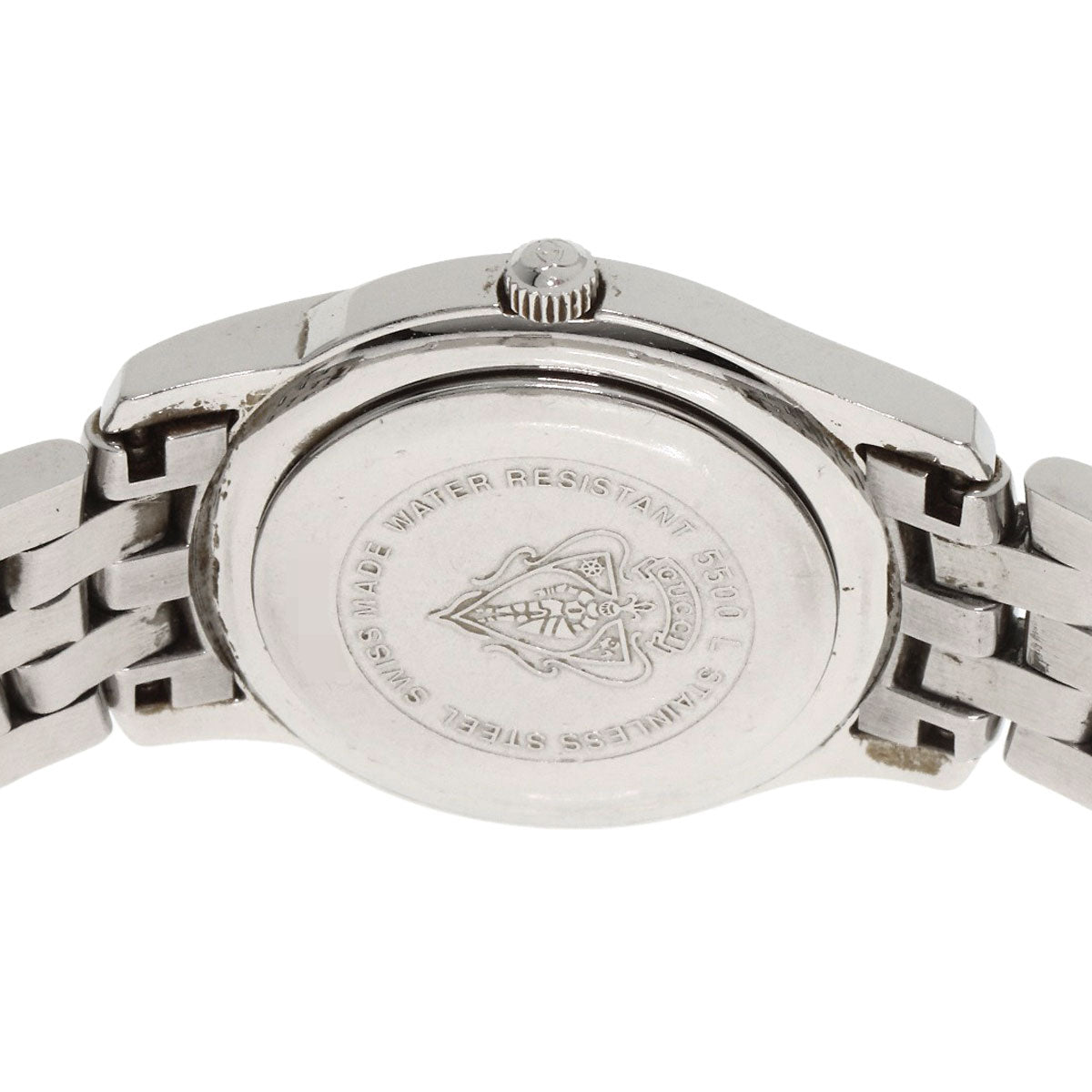 GUCCI Watches Quartz 5500L Stainless Steel , Stainless Steel Silver Round face black dial Women Used