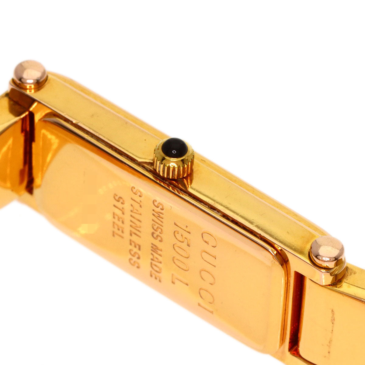 GUCCI Watches Quartz 1500L PGP gold Square face White shell dial