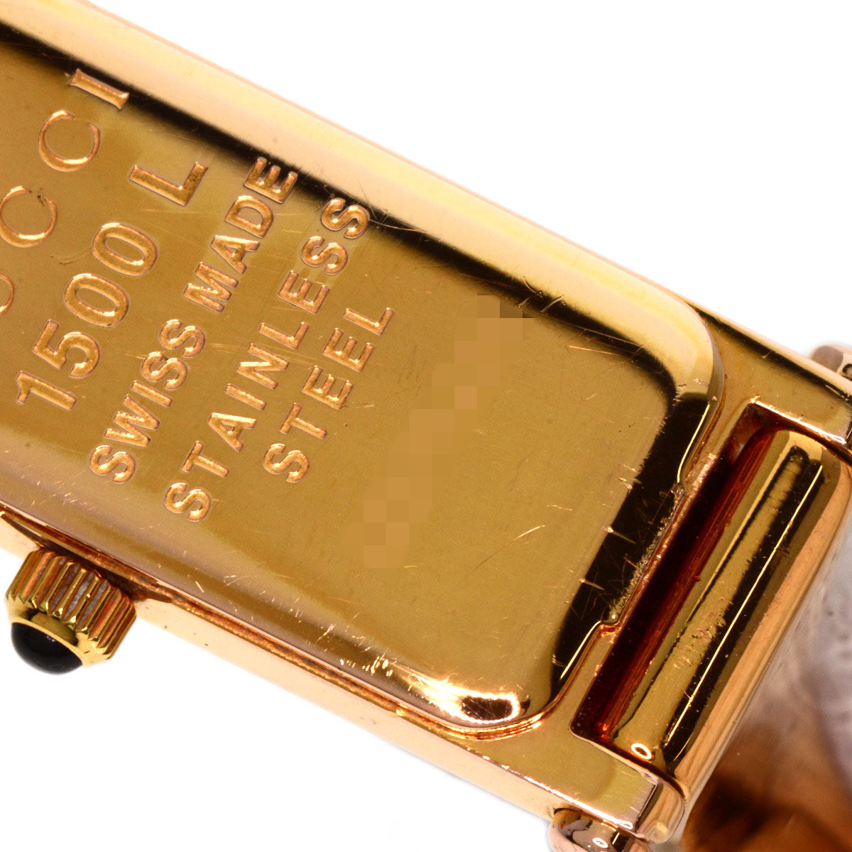 GUCCI Watches Quartz 1500L PGP gold Square face White shell dial