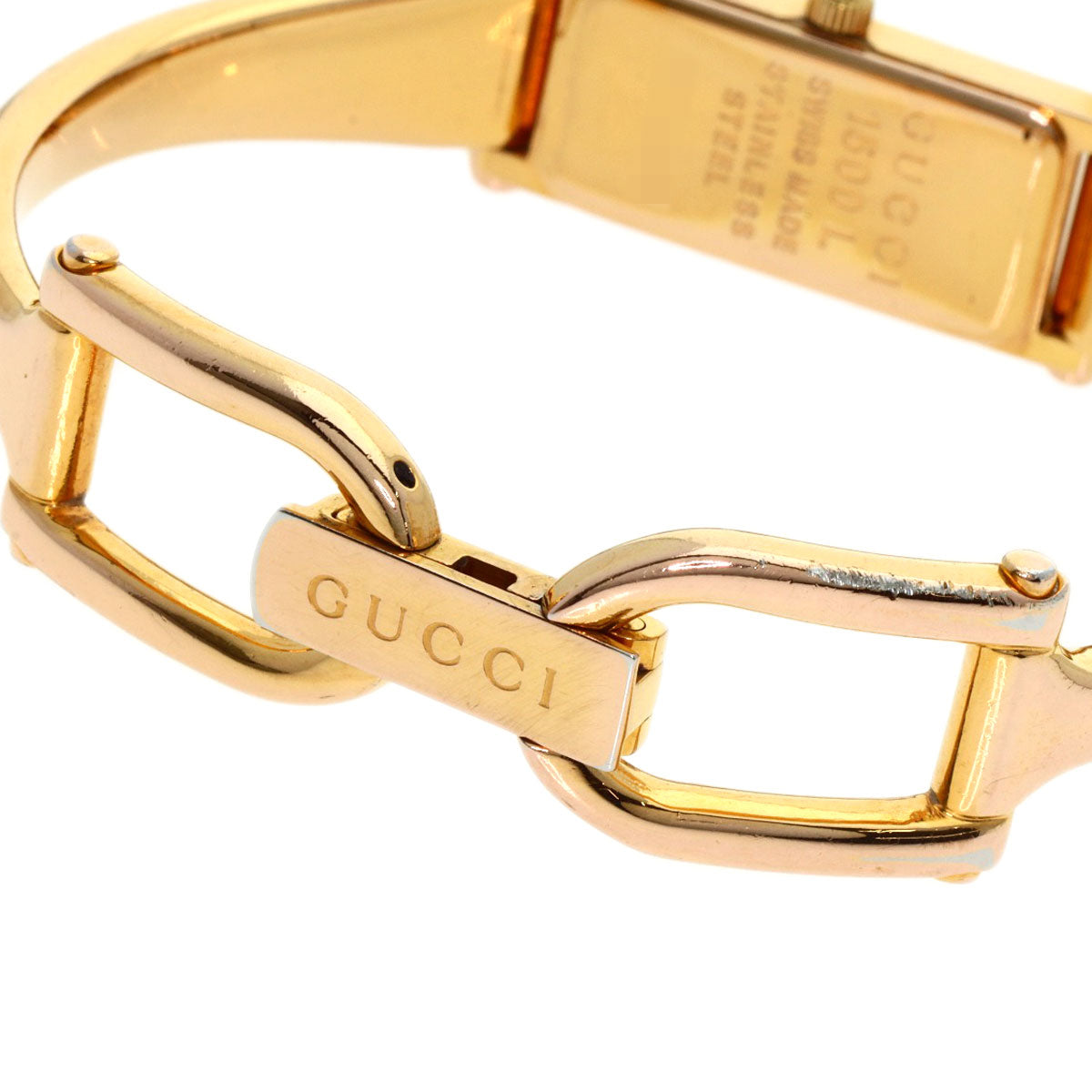 GUCCI Watches Quartz 1500L PGP gold Square face White shell dial