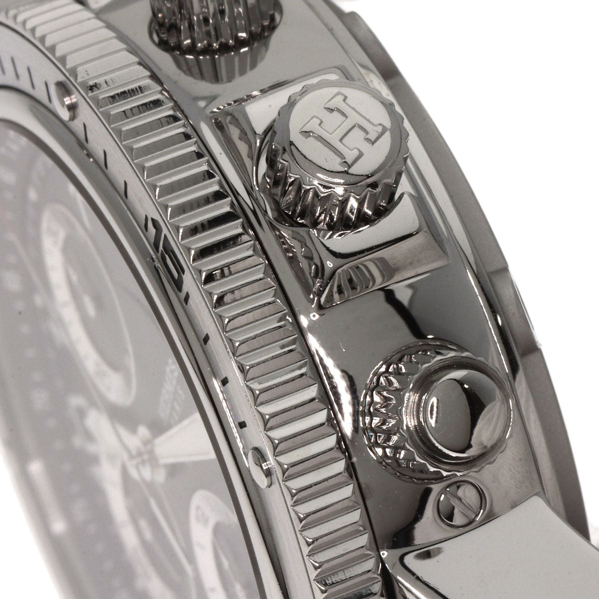 HERMES Watches Mechanical Automatic CP2.910 Stainless Steel , Stainless Steel Silver Clipper Mechanical Diver Chronograph black dial mens Used