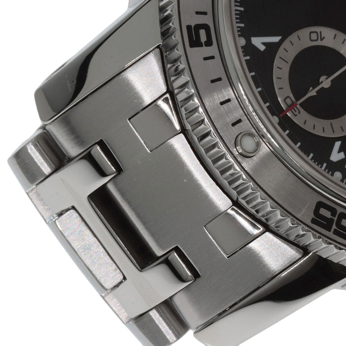HERMES Watches Mechanical Automatic CP2.910 Stainless Steel , Stainless Steel Silver Clipper Mechanical Diver Chronograph black dial mens Used