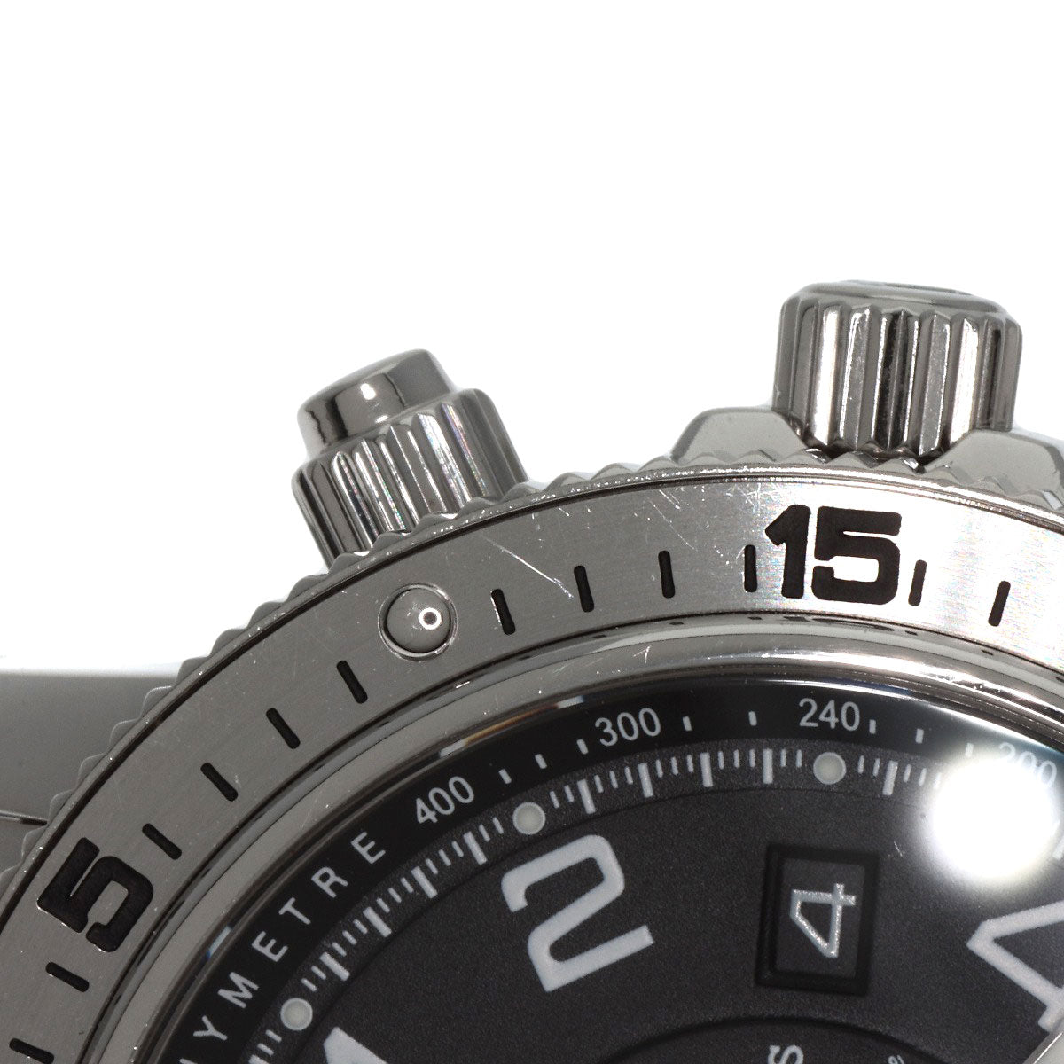 HERMES Watches Mechanical Automatic CP2.910 Stainless Steel , Stainless Steel Silver Clipper Mechanical Diver Chronograph black dial mens Used
