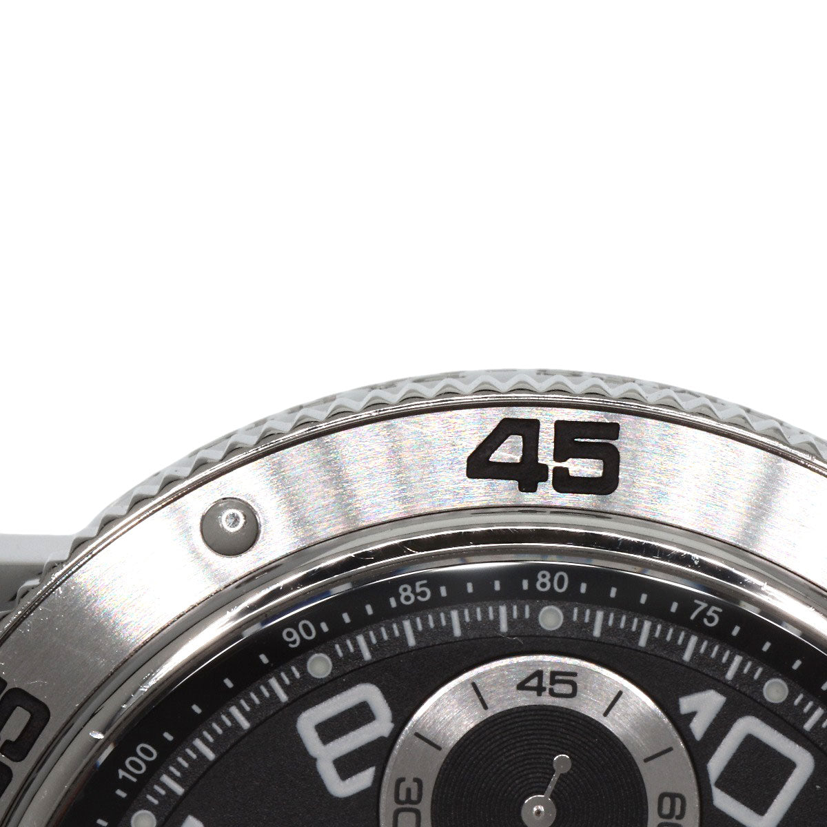 HERMES Watches Mechanical Automatic CP2.910 Stainless Steel , Stainless Steel Silver Clipper Mechanical Diver Chronograph black dial mens Used