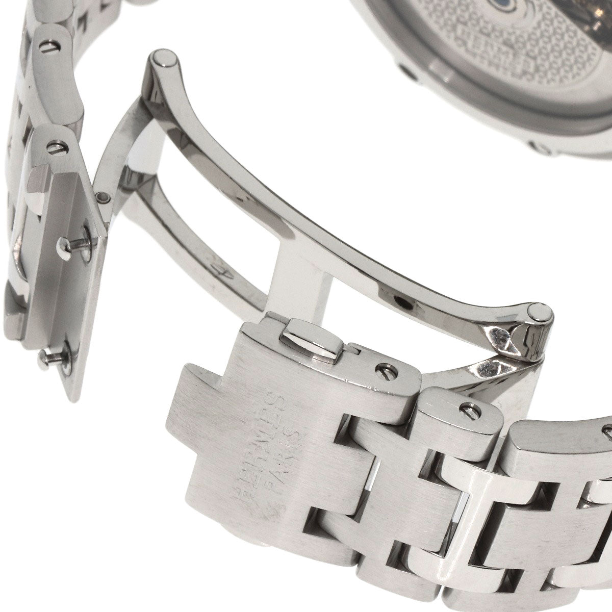 HERMES Watches Mechanical Automatic CP2.910 Stainless Steel , Stainless Steel Silver Clipper Mechanical Diver Chronograph black dial mens Used