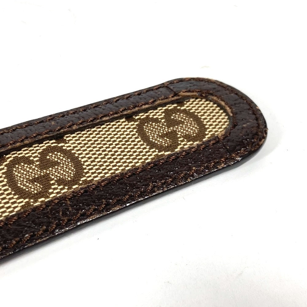 GUCCI belt 114874 GG canvas / leather beige GG unisex(Unisex) 80 Used