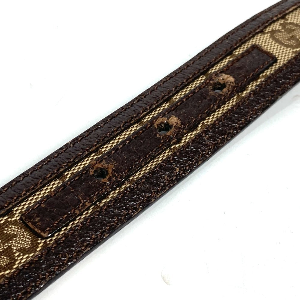 GUCCI belt 114874 GG canvas / leather beige GG unisex(Unisex) 80 Used
