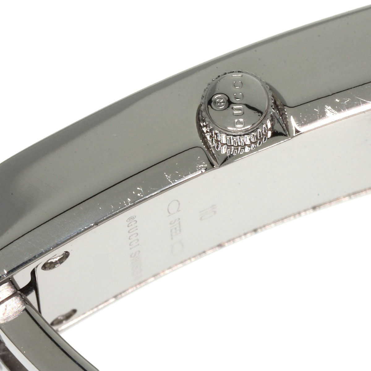 GUCCI Watches Quartz 110 Stainless Steel , Stainless Steel Silver Square face white dial Women Used