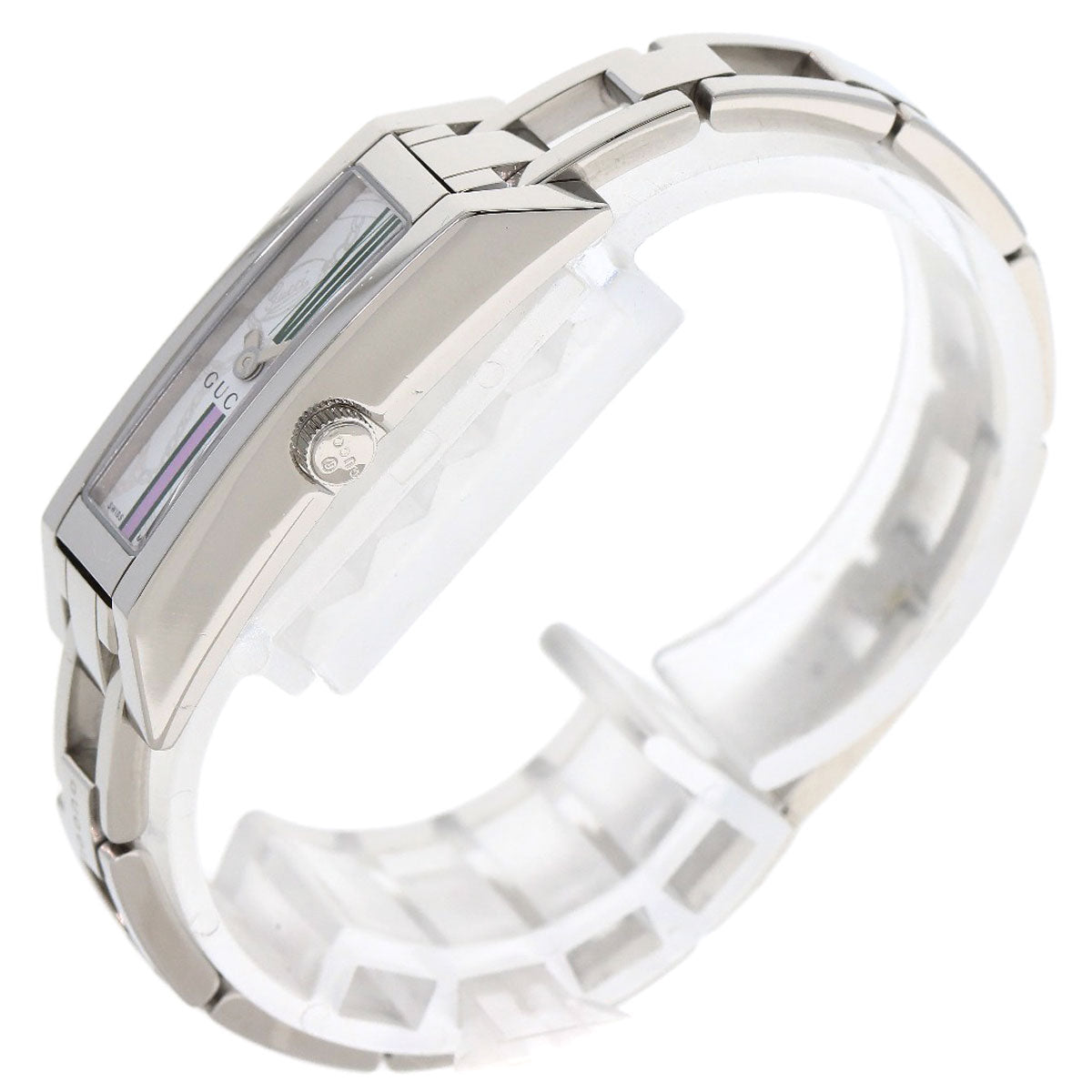 GUCCI Watches Quartz 110 Stainless Steel , Stainless Steel Silver Square face white dial Women Used