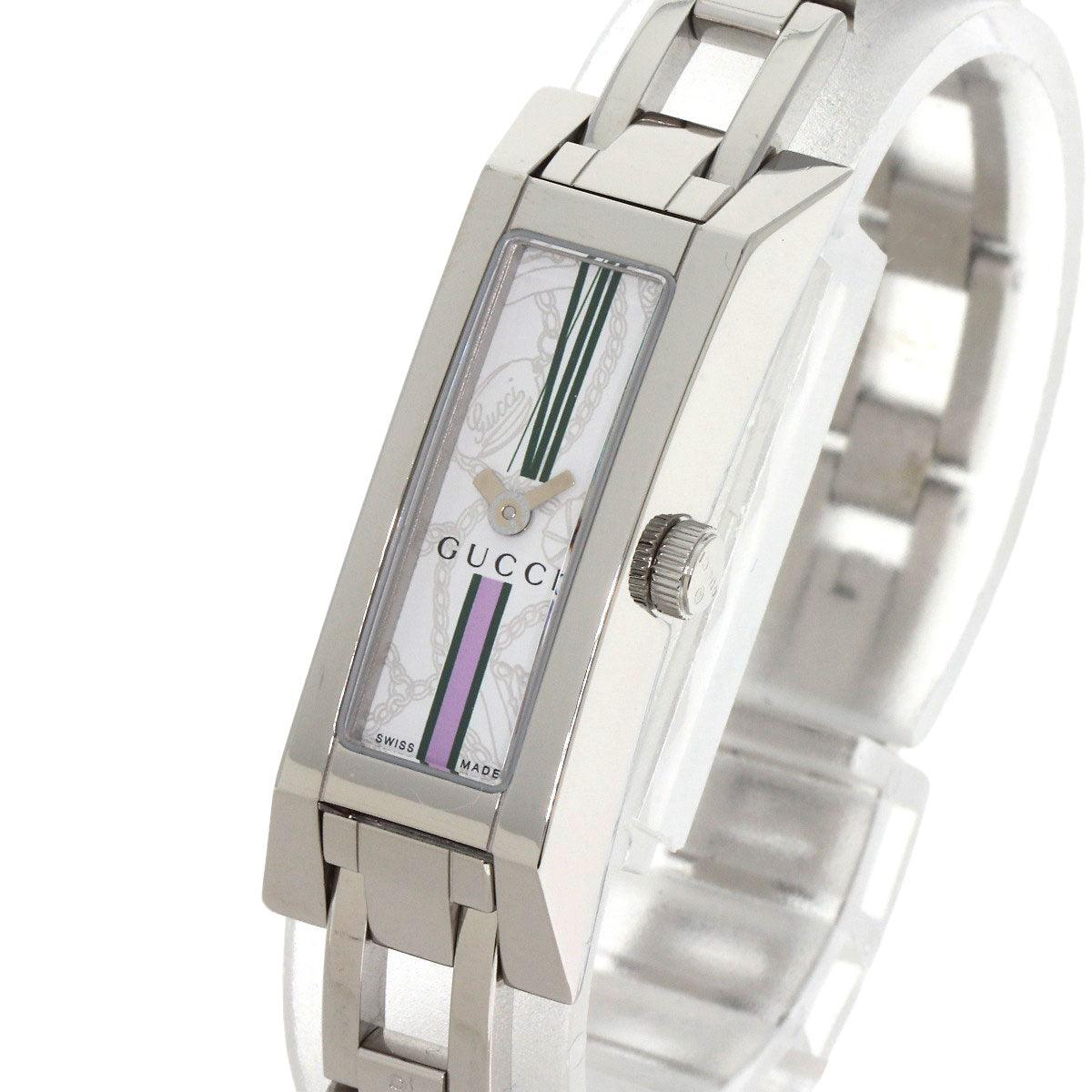 GUCCI Watches Quartz 110 Stainless Steel , Stainless Steel Silver Square face white dial Women Used