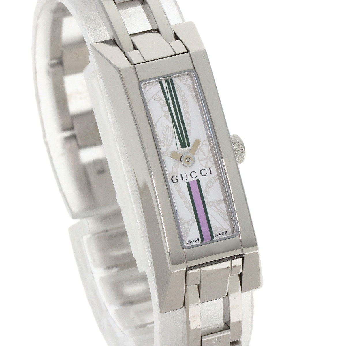 GUCCI Watches Quartz 110 Stainless Steel , Stainless Steel Silver Square face white dial Women Used