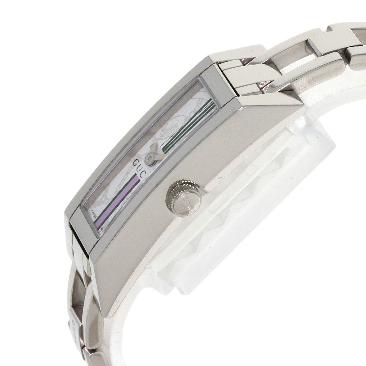 GUCCI Watches Quartz 110 Stainless Steel , Stainless Steel Silver Square face white dial Women Used